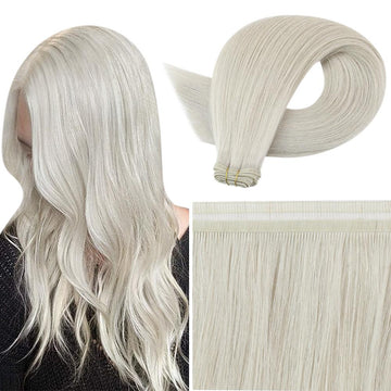Fshine Virgin PU Sew In Hair Invisible 100% Remy Human Hair Weft Bundles Pure Color #1000 - FShine Shop
